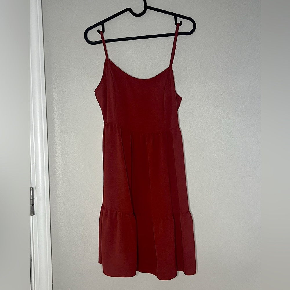 NWOT | Altar'd State | 🧱Rust Mini Tiered Tie Back Sundress 🧱